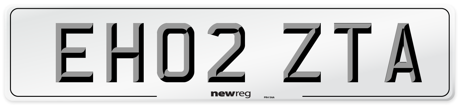 EH02 ZTA Number Plate from New Reg
